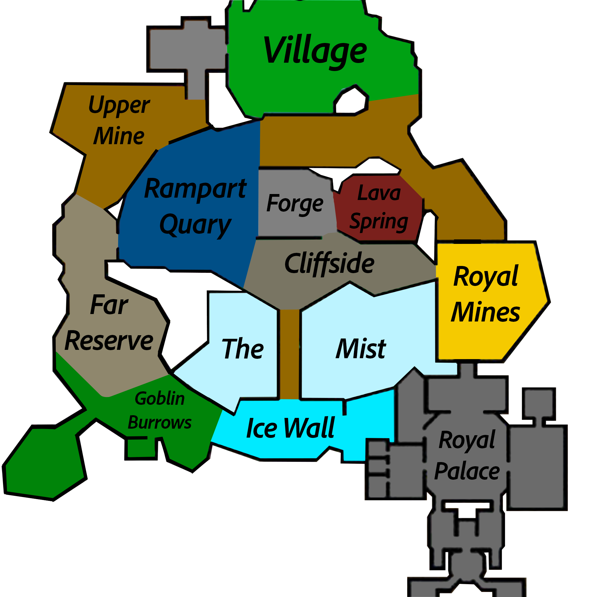 Dwarven Mines overview map